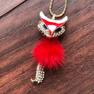 RED FOX LONG NECKLACE, 24”